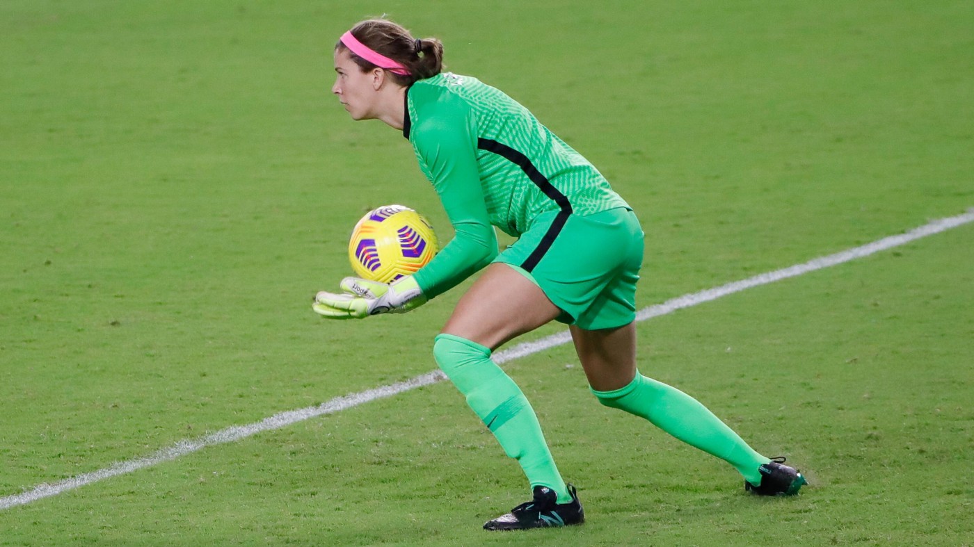Stephanie Labbé during the recent friendly against England.
